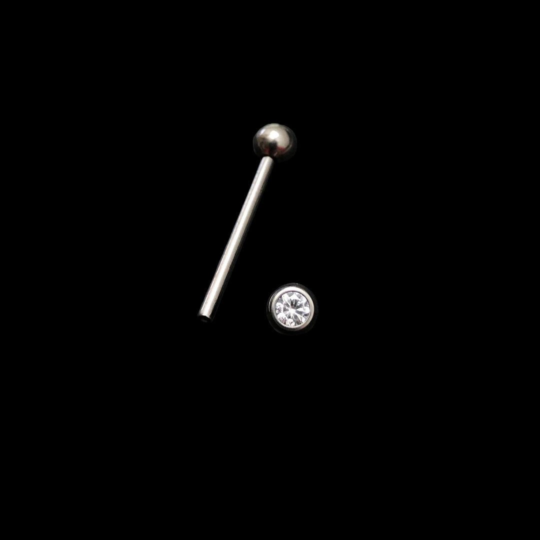 Zungenpiercing "Swarovski" Silber