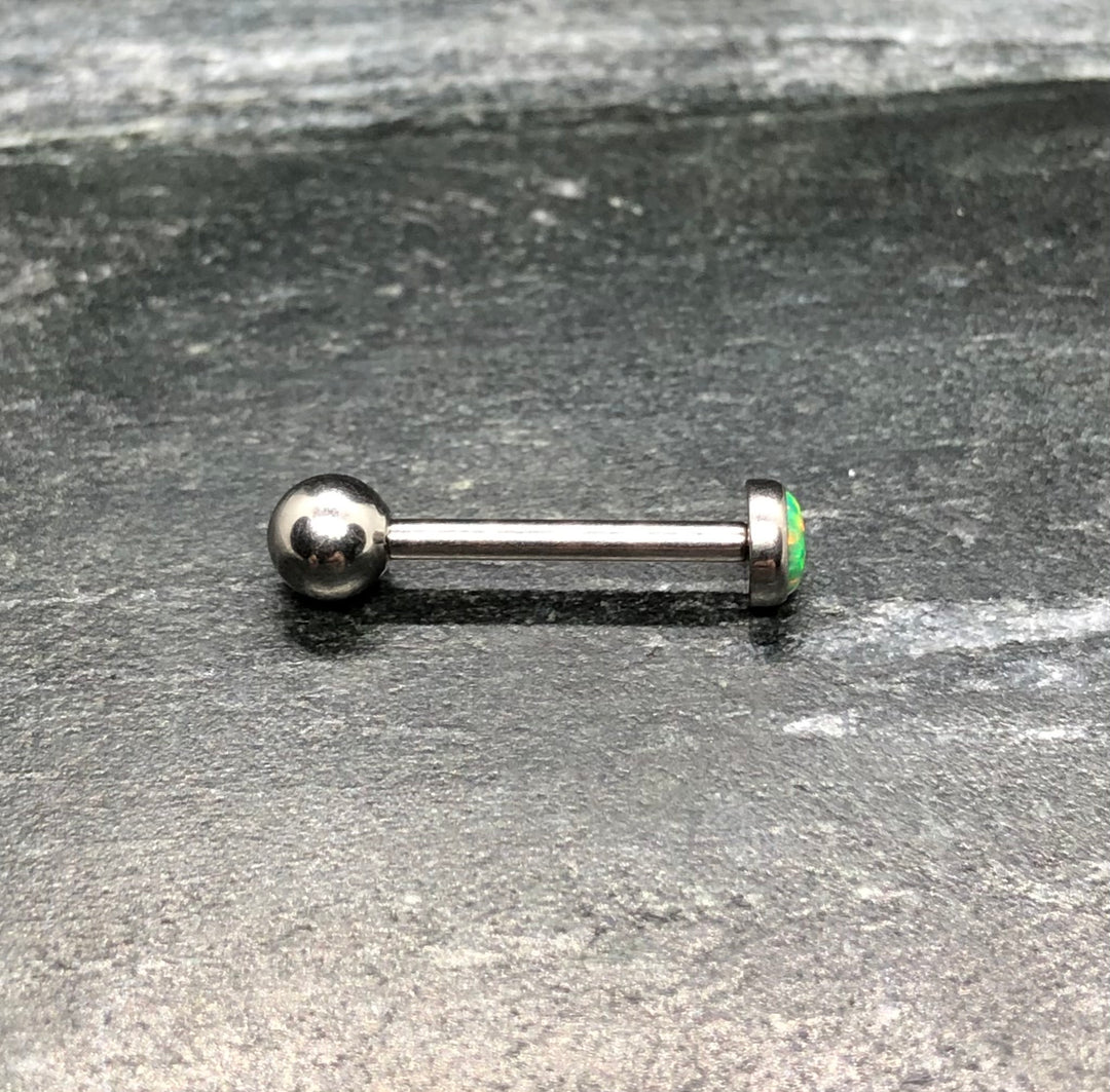 Zungenpiercing "Hot Pink" Opal Flach